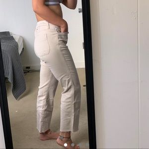 Khaki wide-leg/ flare jeans/pants!